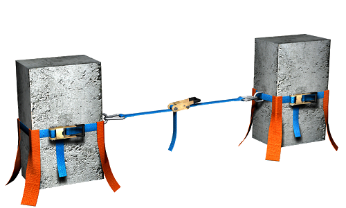 LÃnea de anclaje horizontal temporal, de cinta de poliéster LÃnea de anclaje horizontal temporal, de cinta de poliéster